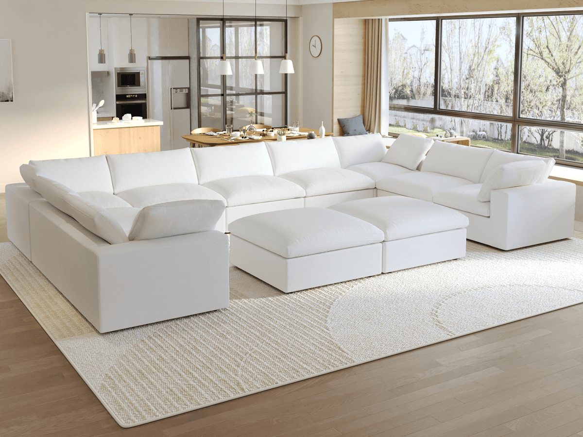 Cloud Modular Sofa | 160.6″ 8-Seat Armrest Sectionals Sofa Set