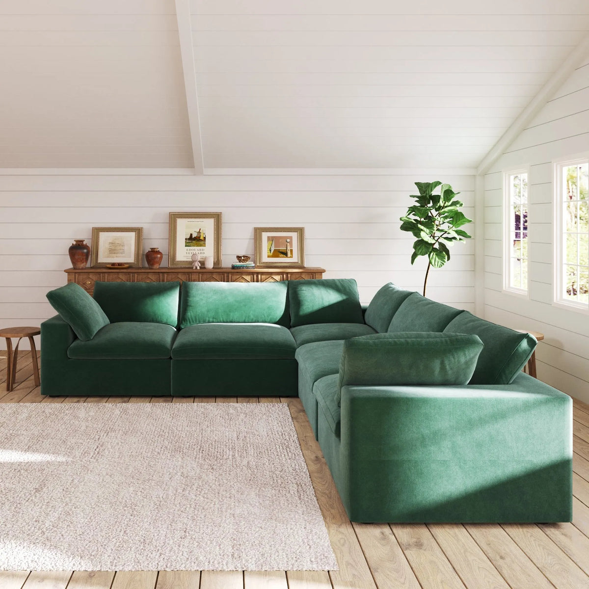 121ve green couch