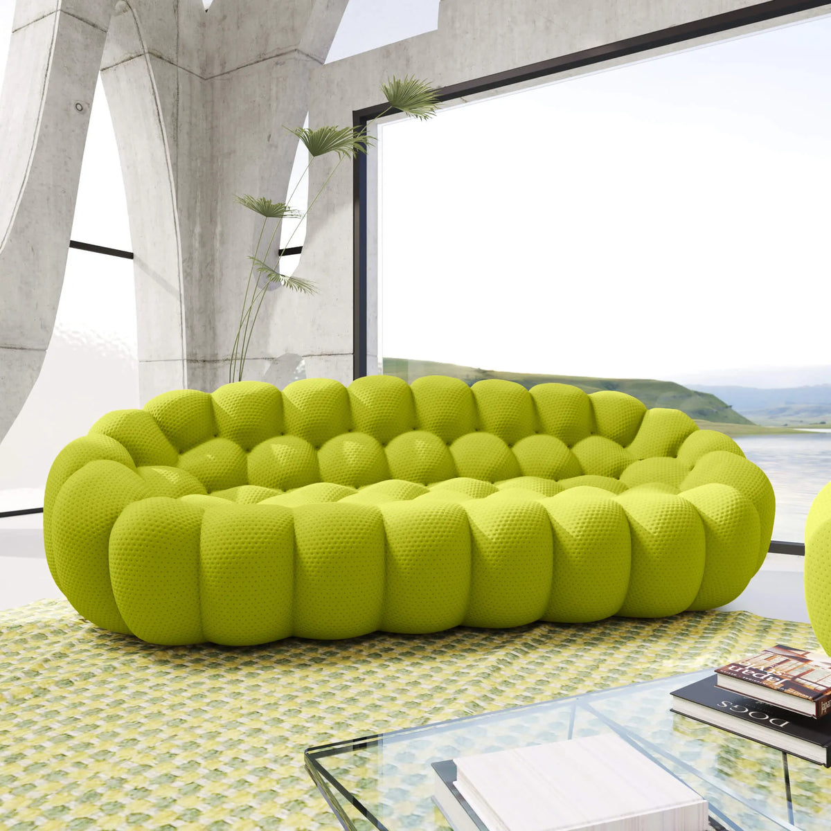 Bubble Armless Sofa Modular Flexibility 3d Knitted Sleepers 3 Seaters