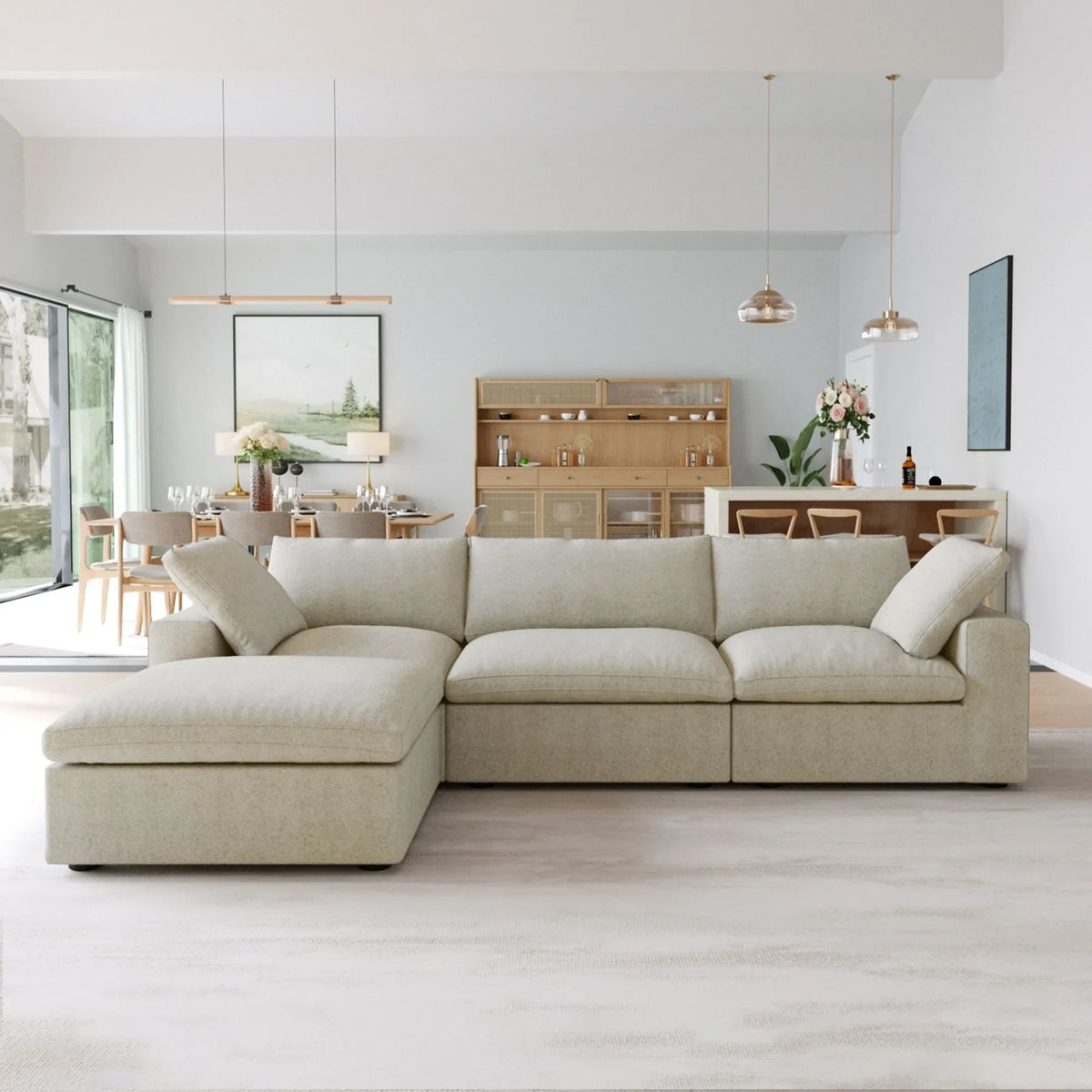 Sky Linen Cloud Sectional Sofas