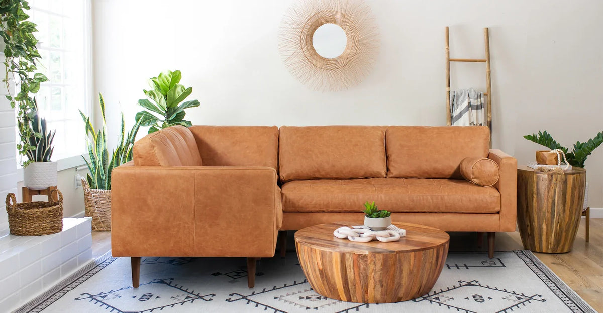 The Poly & Bark Napa Leather Corner Sectional Sofa
