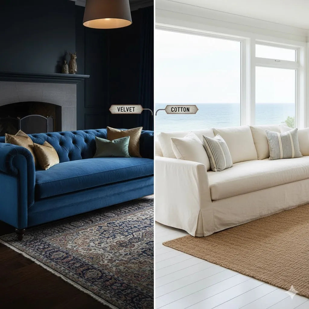 velvet Sofa Vs Cotton Sofa