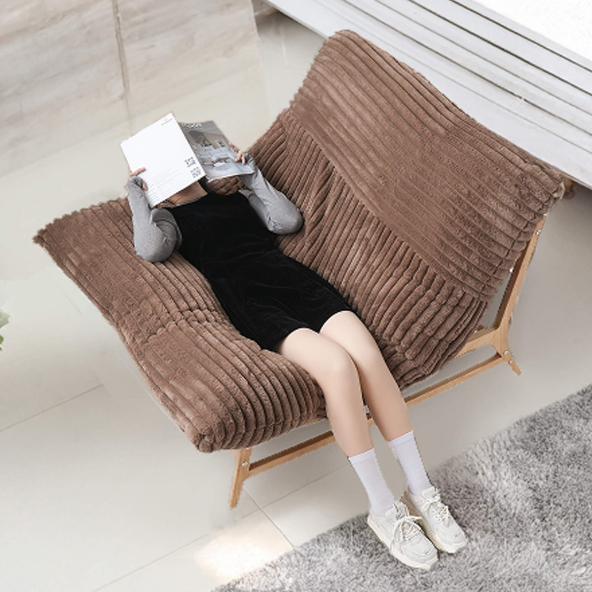 caterpillar pillow accent chair for small apartment