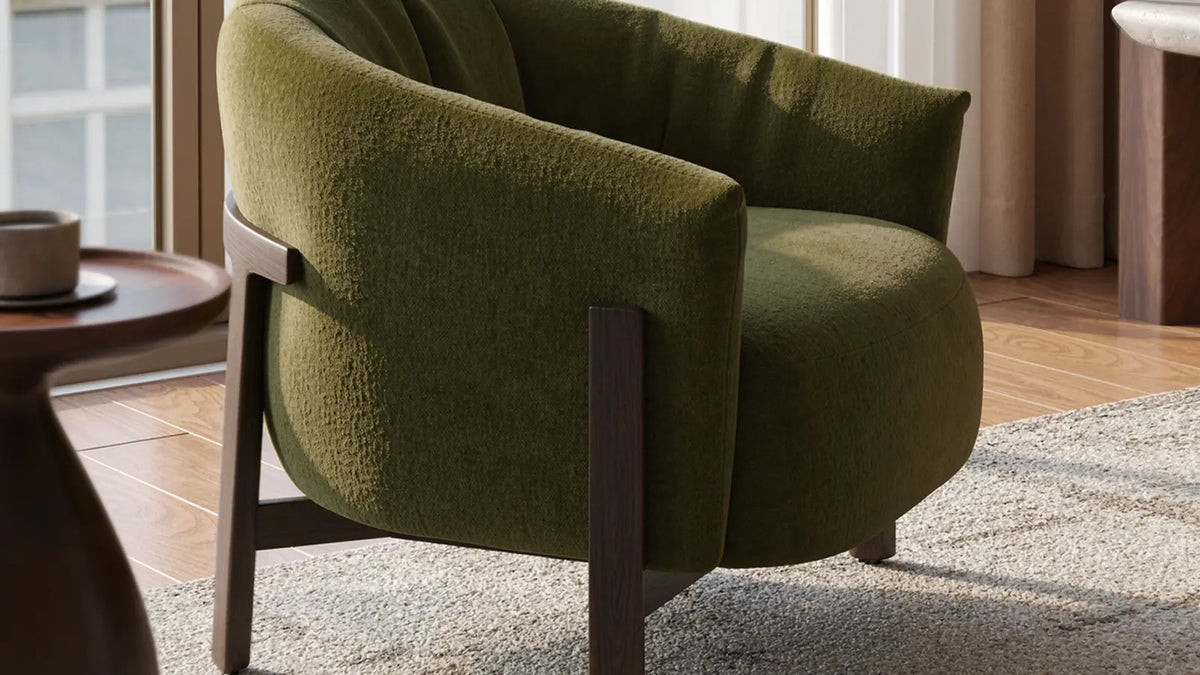 Cozy Sloped-Arm Velvet Barrel Chair
