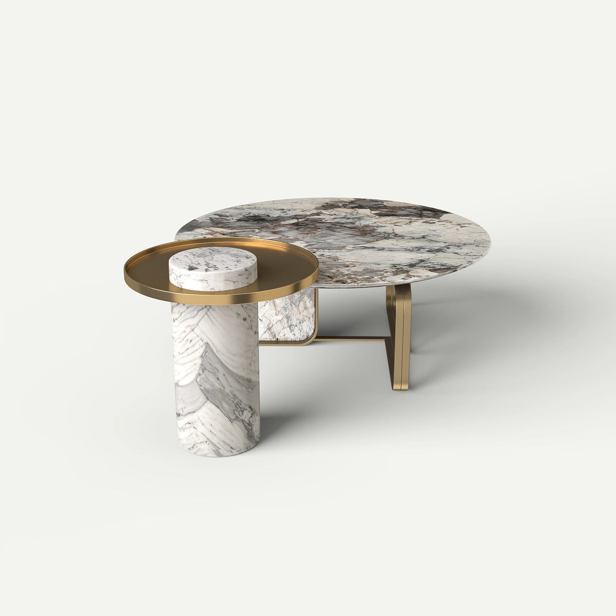 Resilient white marble coffee table top