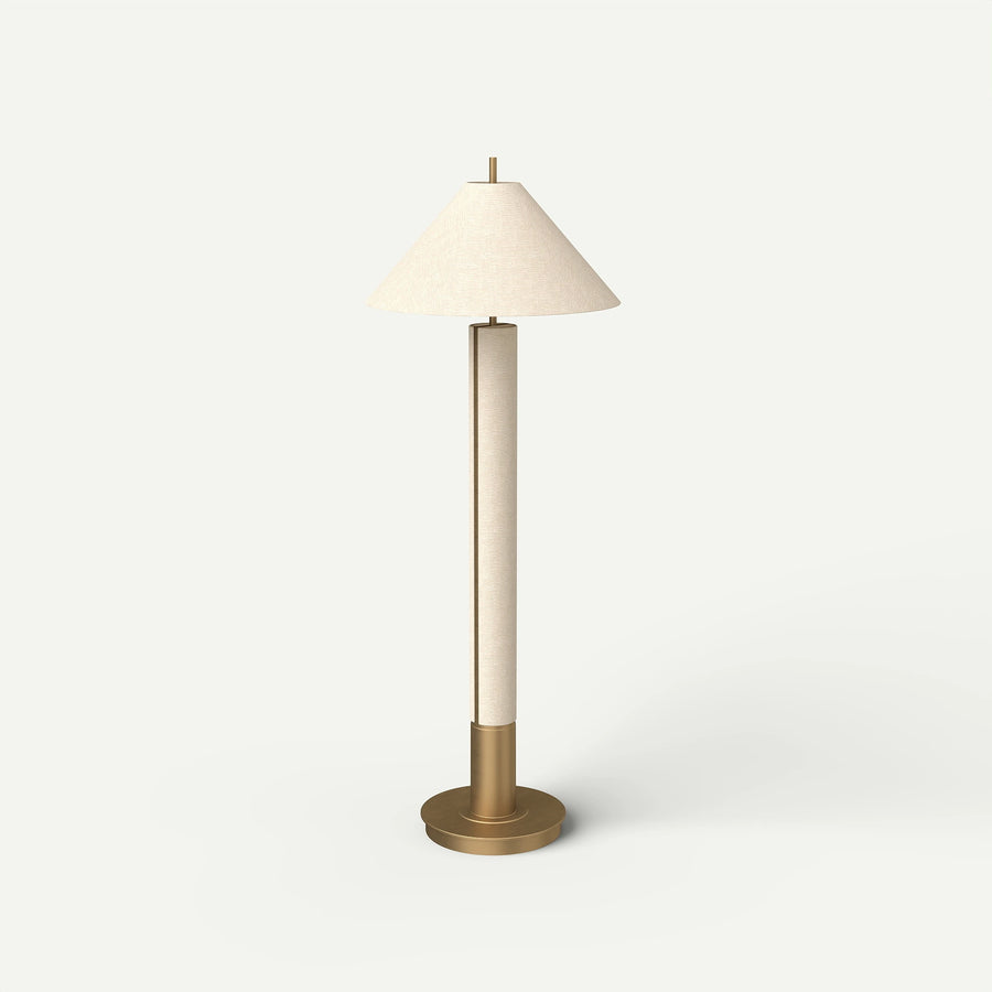 Miro Sofa Lamp with Wood and Fabric
