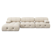 Halo Beige Velvet 3-Seater L-Shaped Sectional Sofa - ATUNUSHOME gallery 2