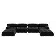 Halo Black Velvet 4-Seater U-Shaped Sectional Sofa - ATUNUSHOME gallery 2