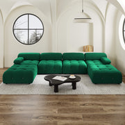 Halo Green Velvet 4-Seater U-Shaped Sectional Sofa - ATUNUSHOME gallery 2