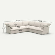 Lunna Cloud Modular V-Shaped Beige 5-Seater Sofa - dimensions