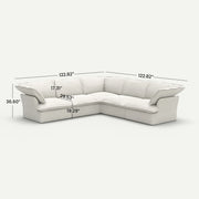 Lunna Cloud Modular V-Shaped White 5-Seater Sofa - dimensions