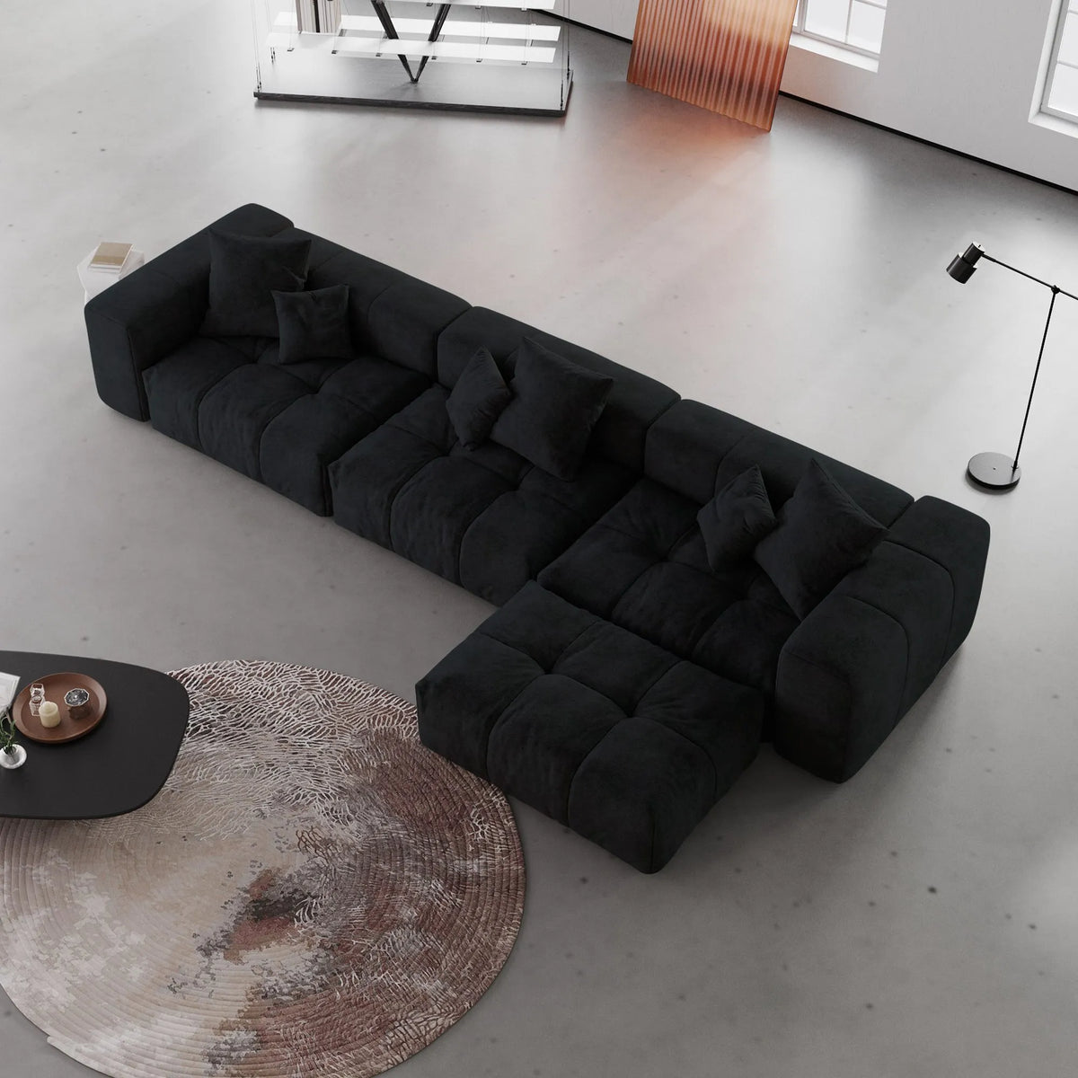 Morio 3 Seater Sofa with Ottoman - ATUNUSHOME main image