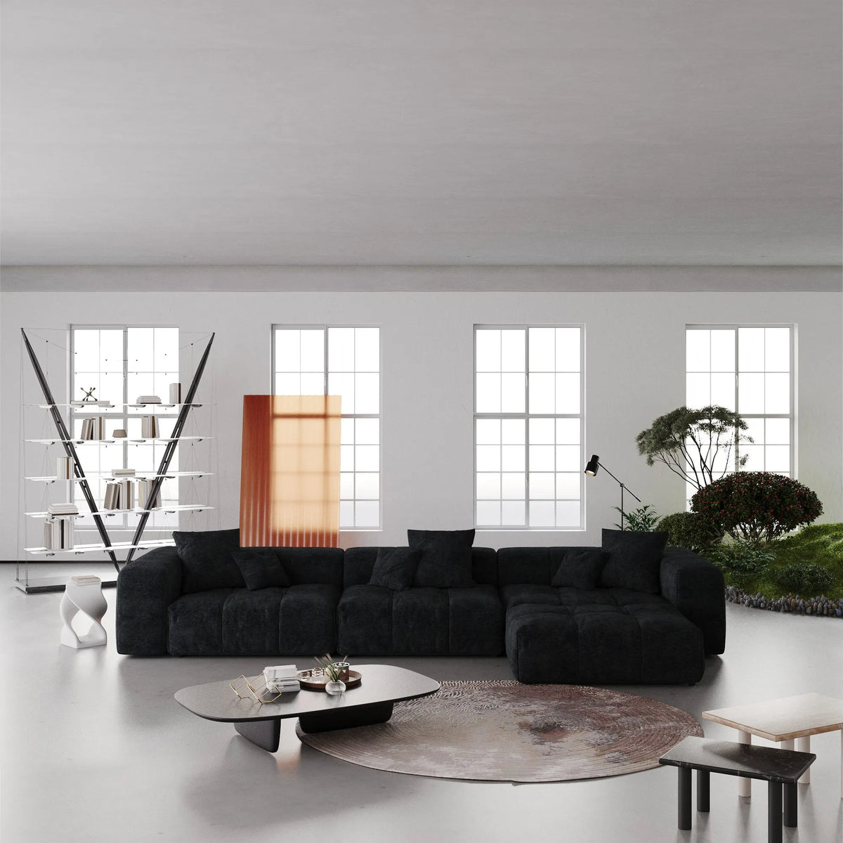 Morio 3 Seater Sofa with Ottoman - ATUNUSHOME gallery 2