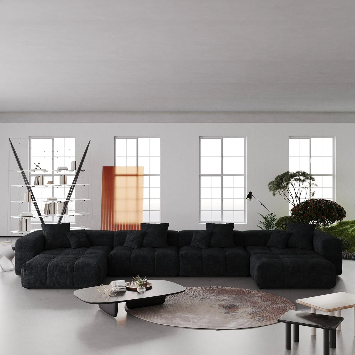 Morio Oversized Sectional Sofa in Black - ATUNUSHOME gallery 2