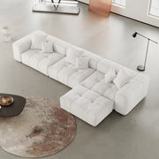 Morio L-Shaped Sectional Sofa in White - ATUNUSHOME main image