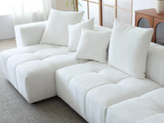Morio White Sectional Sofa with Ottomans - ATUNUSHOME gallery 4