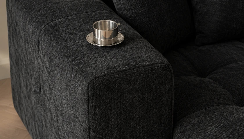 SF127 sofa: cupholder detail