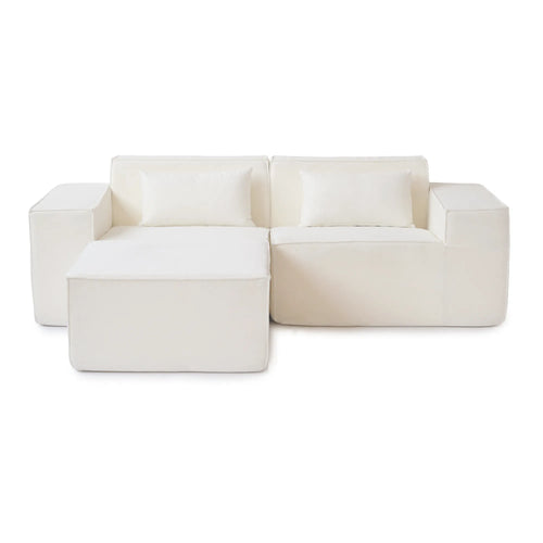 Forma Boneless Beige 2-Seater Chaise Sectional Sofa - ATUNUSHOME gallery 2