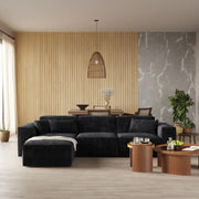 Forma Boneless Black 3-Seater L-Shaped Sectional Sofa - ATUNUSHOME main image