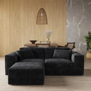 Forma Boneless Black 2-Seater Chaise Sectional Sofa - ATUNUSHOME main image
