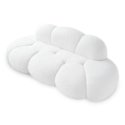 Aeris White Teddy Velvet Deep 3-Seater Boneless Sofa - ATUNUSHOME gallery 2