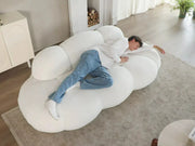 Aeris White Teddy Velvet Deep 3-Seater Boneless Sofa - ATUNUSHOME gallery 4
