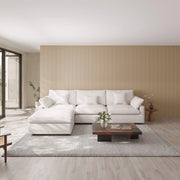 Velluno Cloud White 3-Seater L-Shaped Sectional Sofa - ATUNUSHOME main image