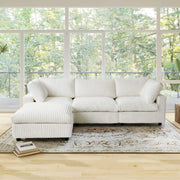 Toby Cloudrest Beige Plush 3-Seater L-Shaped Sectional Sofa - ATUNUSHOME main image