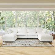 Toby Cloudrest Beige Plush 4-Seater U-Shaped Sectional Sofa - ATUNUSHOME main image