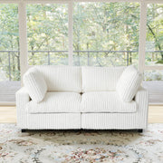 Toby Cloudrest Beige Plush 2-Seater Loveseat - ATUNUSHOME gallery 2