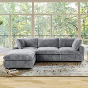 Toby Cloudrest Light Grey Plush 3-Seater L-Shaped Sectional Sofa - ATUNUSHOME main image