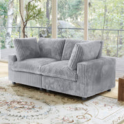 Toby Cloudrest Light Grey Plush 2-Seater Loveseat - ATUNUSHOME gallery 3