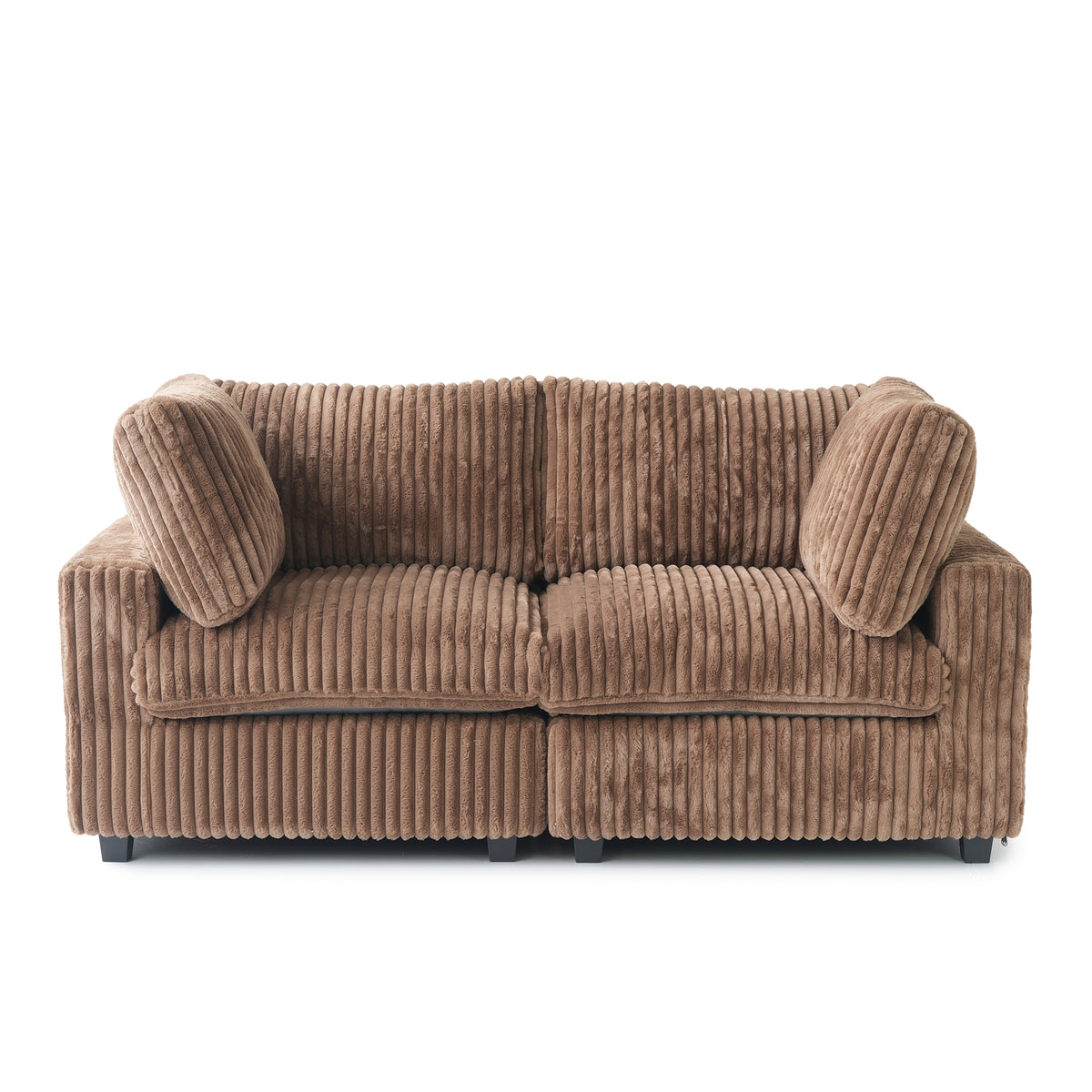 Toby Cloudrest Brown Plush 2-Seater Loveseat - ATUNUSHOME gallery 2
