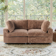 Toby Cloudrest Brown Plush 2-Seater Loveseat - ATUNUSHOME gallery 3