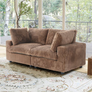 Toby Cloudrest Brown Plush 2-Seater Loveseat - ATUNUSHOME gallery 4
