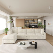 Milo Lounge Cloud Beige 4-Seater L-Shaped Sectional Sofa - ATUNUSHOME main image