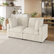 Milo Lounge Cloud Beige 2-Seater Loveseat Sofa - ATUNUSHOME main image