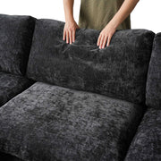 Milo Lounge Cloud Black 3-Seater L-Shaped Sectional Sofa - ATUNUSHOME gallery 2