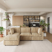 Milo Lounge Cloud Khaki 3-Seater L-Shaped Sectional Sofa - ATUNUSHOME main image