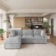 Milo Lounge Cloud Light Grey 3-Seater L-Shaped Sectional Sofa - ATUNUSHOME main image
