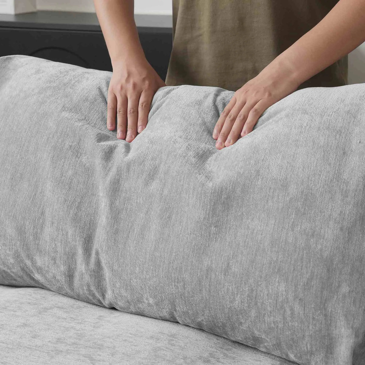 Milo Lounge Cloud Light Grey 3-Seater L-Shaped Sectional Sofa - ATUNUSHOME gallery 2