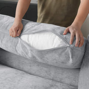 Milo Lounge Cloud Light Grey 3-Seater L-Shaped Sectional Sofa - ATUNUSHOME gallery 4