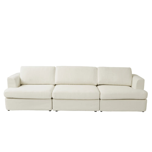 Alba white sofa, front view