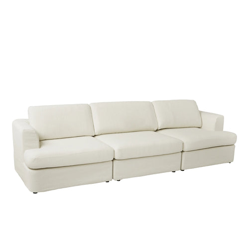 Alba white sofa, angled view