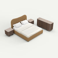 ATUNUS-MINI-CONFIG | default | Sova Bed + Elian Nightstand + Elian Dresser Set — angle 45
