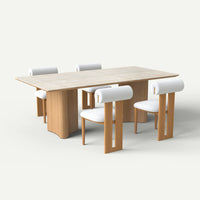ATUNUS-MINI-CONFIG | default | Fayne Dining Table + Varo Dining Chair Set — angle 45
