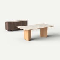 ATUNUS-MINI-CONFIG | default | Fayne Dining Table + Marlow Sideboard Set — angle 45