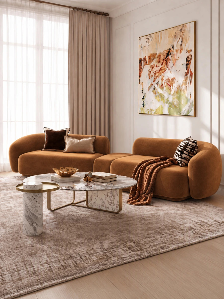 Sienna Marble Modern Living Room Sofa Set