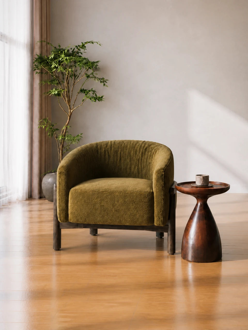 Woodland Haven Rustic Chair and Side Table