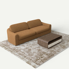 Mocha Gardenia Sofa Coffee Table and Area Rug Set